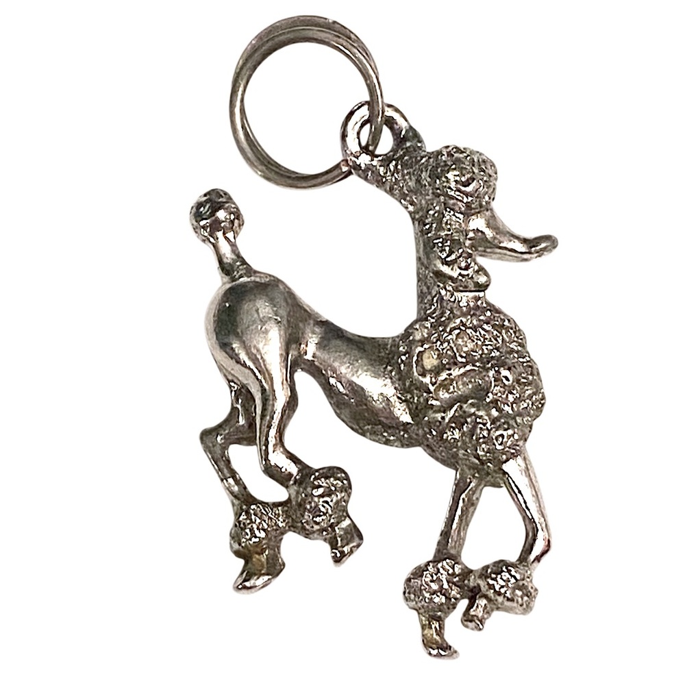 Vintage POODLE Dog Charm Silver Bracelet